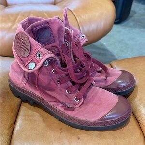 Palladium Burgundy High-Top Sneakers 8.5